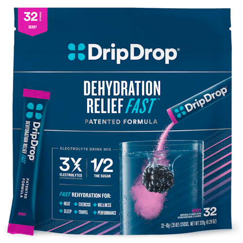 DripDrop Berry Electrolyte Powder, 8 oz sticks, 32 count